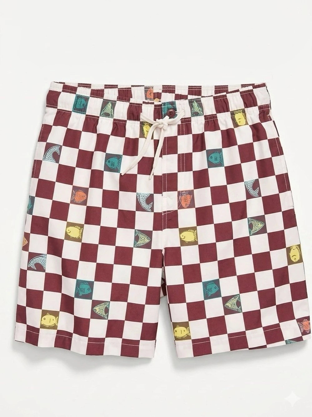 Fish Checkered Swim Trunks Toddler Boy 2T Swimming Shorts Old Navy